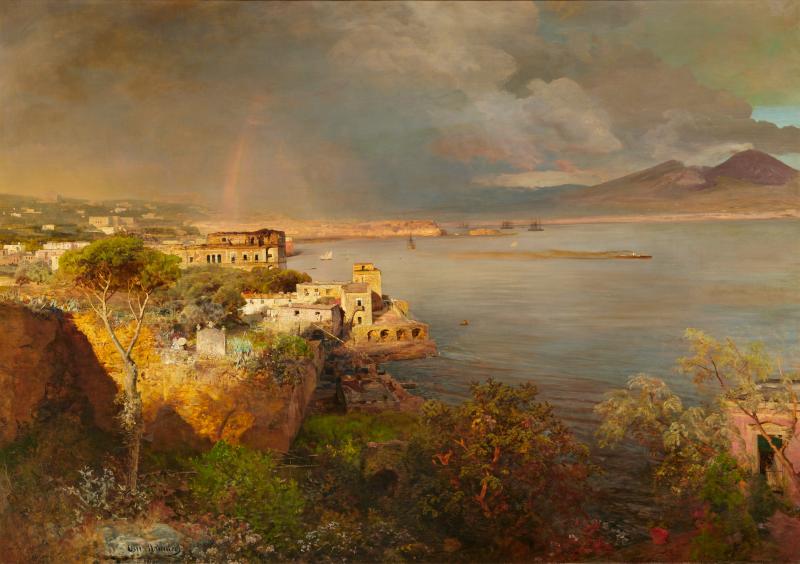 Oswald Achenbach (1827 – 1905) Bucht von Neapel mit einem Regenbogen | Öl auf Leinwand | 138 x 196 cm Ergebnis: € 73.000