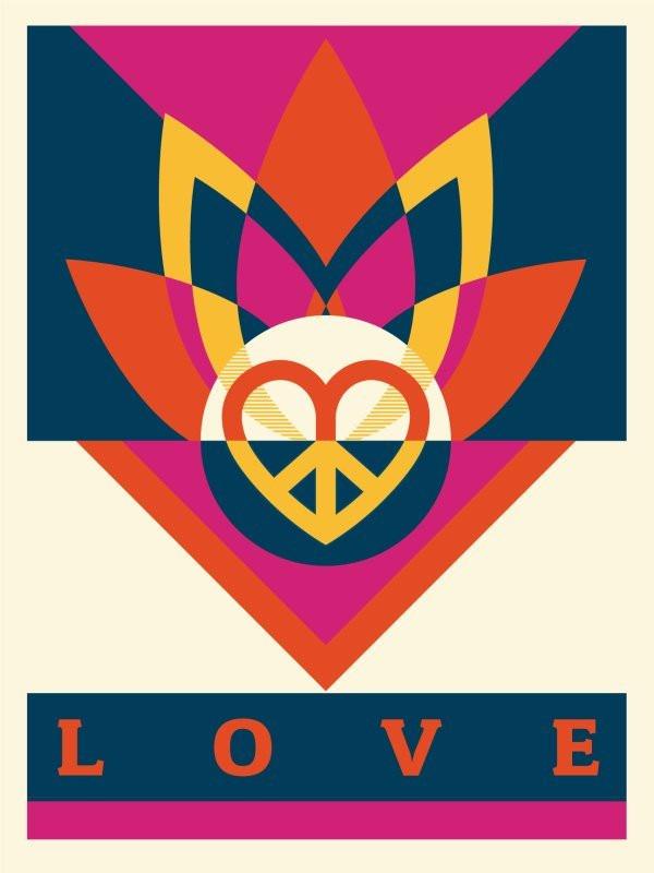 Shepard Fairey Love Lotus 2021 screen print 61 x 46 cm  Ed. 550 EUR 450,00